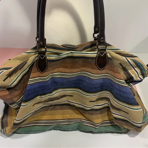 GITANO Vintage Aztec Style Print Duffle Bag / Carry-On Bag / Canvas Bag / BoHo - Picture 2 of 11